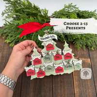 Christmas Trees Ornament with Personalized Presents for Grandparents or Family; Custom Grandkids Gift