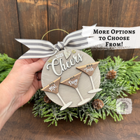 Espresso Martini Ornament w/2 or 3 Cocktails; Choose Girlfriends Friends Sisters or Cheers