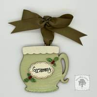 Hot Cocoa, Coffee, or Tea Cup Christmas Ornament