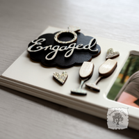 Engaged Picture Frame in White - Customized with Engagement year