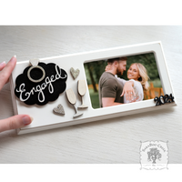 Engaged Picture Frame in White - Customized with Engagement year