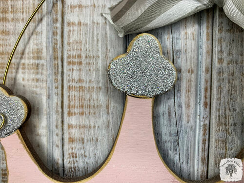 Personalized Crown Sign with Name - Cute Girl's Room Hanging Decoration