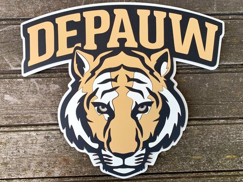 College / University School Sign - Depauw University Logo Only; Handmade Wood