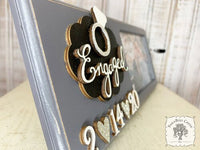 Engaged Picture Frame in Gray - Customized with Engagement Date