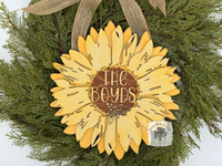 13" Sunflower Sign Personalized with Name in Gold