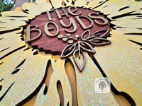 13" Sunflower Sign Personalized with Name in Gold