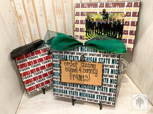 School Clip Picture Frame on Easel - Stock or Custom Schools, Sorority or Fraternity