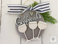 Wine Ornament Personalized for 2 or 3 Friends, Girlfriends, Sisters, Family or Cheers! Custom Red or White Wine Gift
