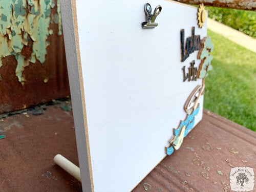 Lake Life Photo Frame - Attach 4" x 6" Picture with Clip