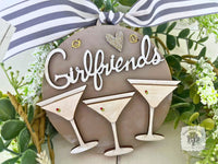 Dirty Martini Ornament - Personalized Christmas Ornament with 2 or 3 Martini Cocktails Customized for Friends, Girlfriends, Sisters or Cheers