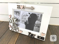 Mr. & Mrs. Wedding Picture Frame w/ Year for 4" x 6" Photo