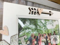 Mr. & Mrs. Wedding Picture Frame w/ Year for 4" x 6" Photo