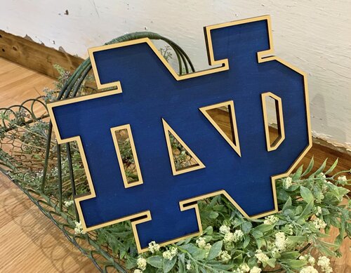 College / University School Sign - Notre Dame University 12" Logo Only; Handmade Wood