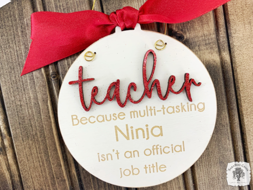 Teacher Ornament - Personalized Teacher Ninja Saying Ornament