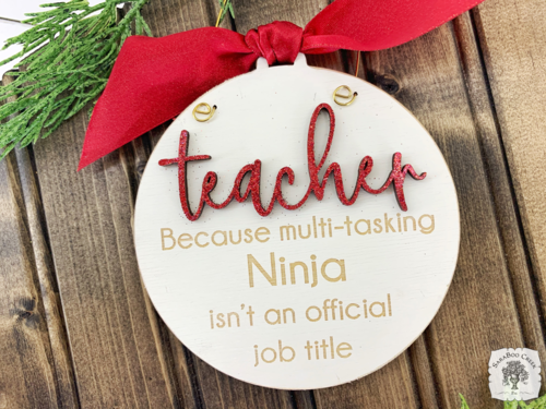 Teacher Ornament - Personalized Teacher Ninja Saying Ornament