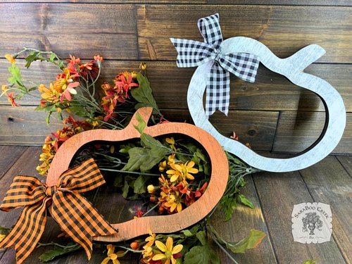 Rustic Pumpkin Outline Decoration - Cute Wreath Tie-In Pumpkin Cut Out