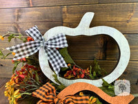 Rustic Pumpkin Outline Decoration - Cute Wreath Tie-In Pumpkin Cut Out