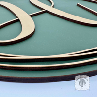 Custom Initial Wood Sign with Minimalistic Circle Border