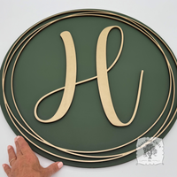 Custom Initial Wood Sign with Minimalistic Circle Border