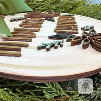 11 x 14 White Fall Pumpkin Sign w/ Gold Personalization and Leaf Detail