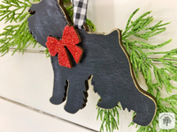 Schnauzer Ornament - Personalized Dog Silhouette Ornament in Black