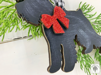 Schnauzer Ornament - Personalized Dog Silhouette Ornament in Black