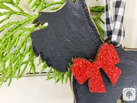 Schnauzer Ornament - Personalized Dog Silhouette Ornament in Black