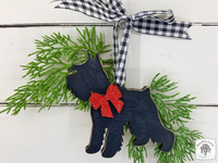 Schnauzer Ornament - Personalized Dog Silhouette Ornament in Black