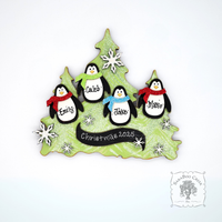 Penguin Family Tabletop Tree: Up to 5 Personalized Penguins