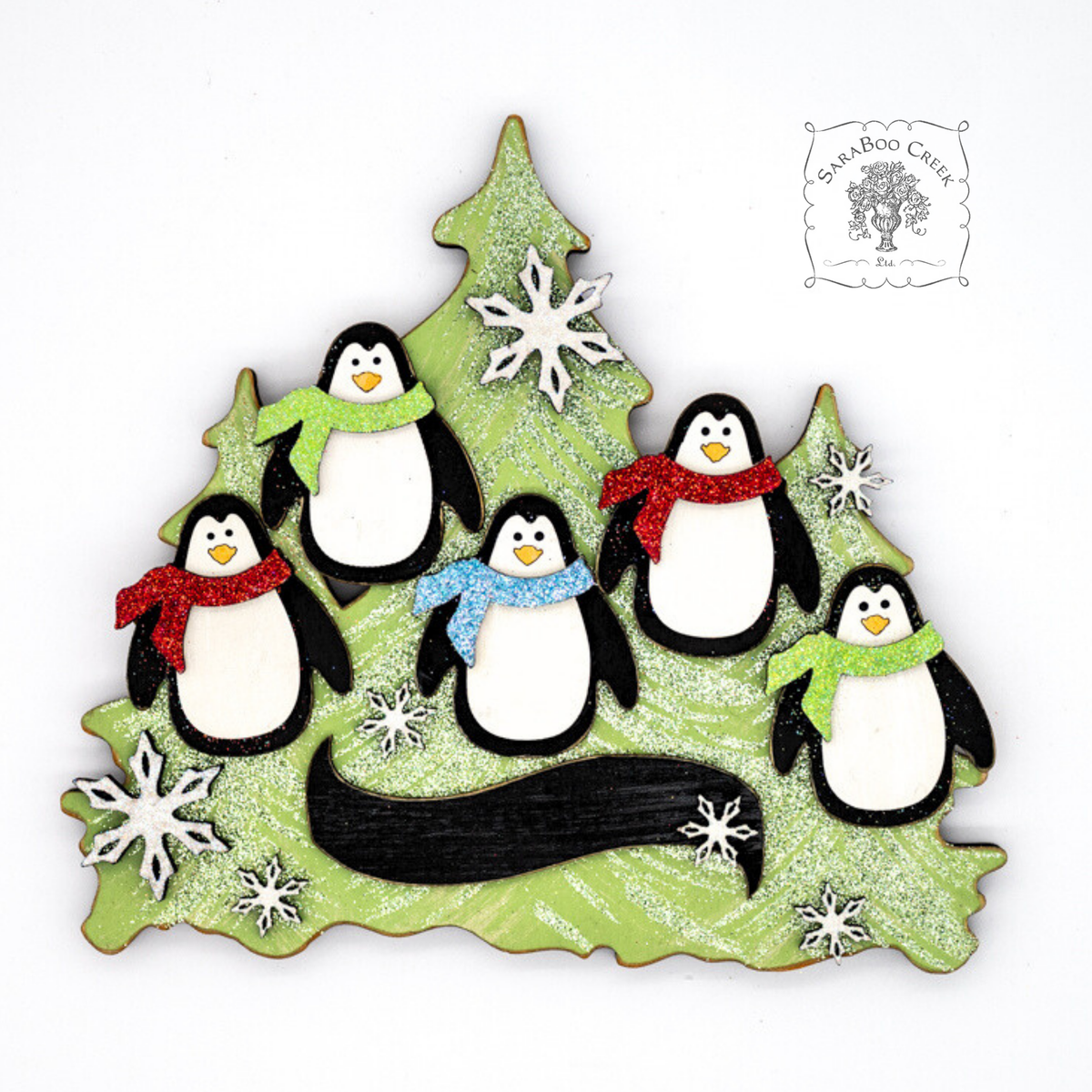 Penguin Family Tabletop Tree: Up to 5 Personalized Penguins