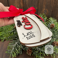 Diet Coke Personalized Ornament; Handmade Layered Wood Soda Can hung w/ Ribbon