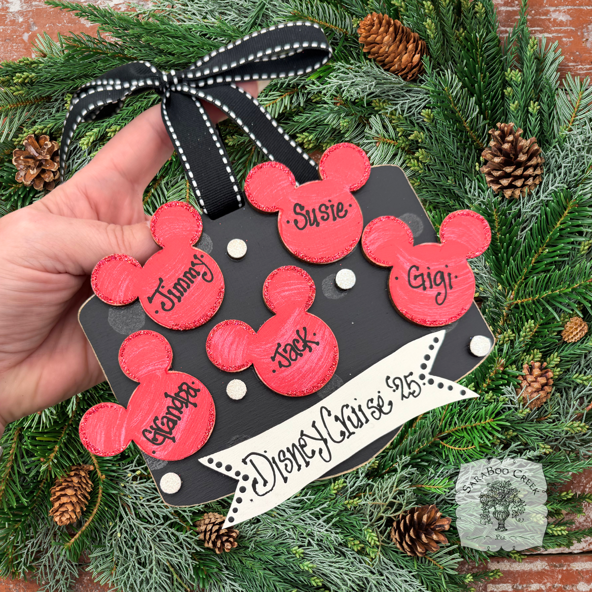 Disney Mickey Mouse Ornament w/ up to 5 Personalized Mice