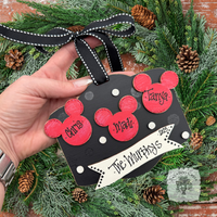 Disney Mickey Mouse Ornament w/ up to 5 Personalized Mice