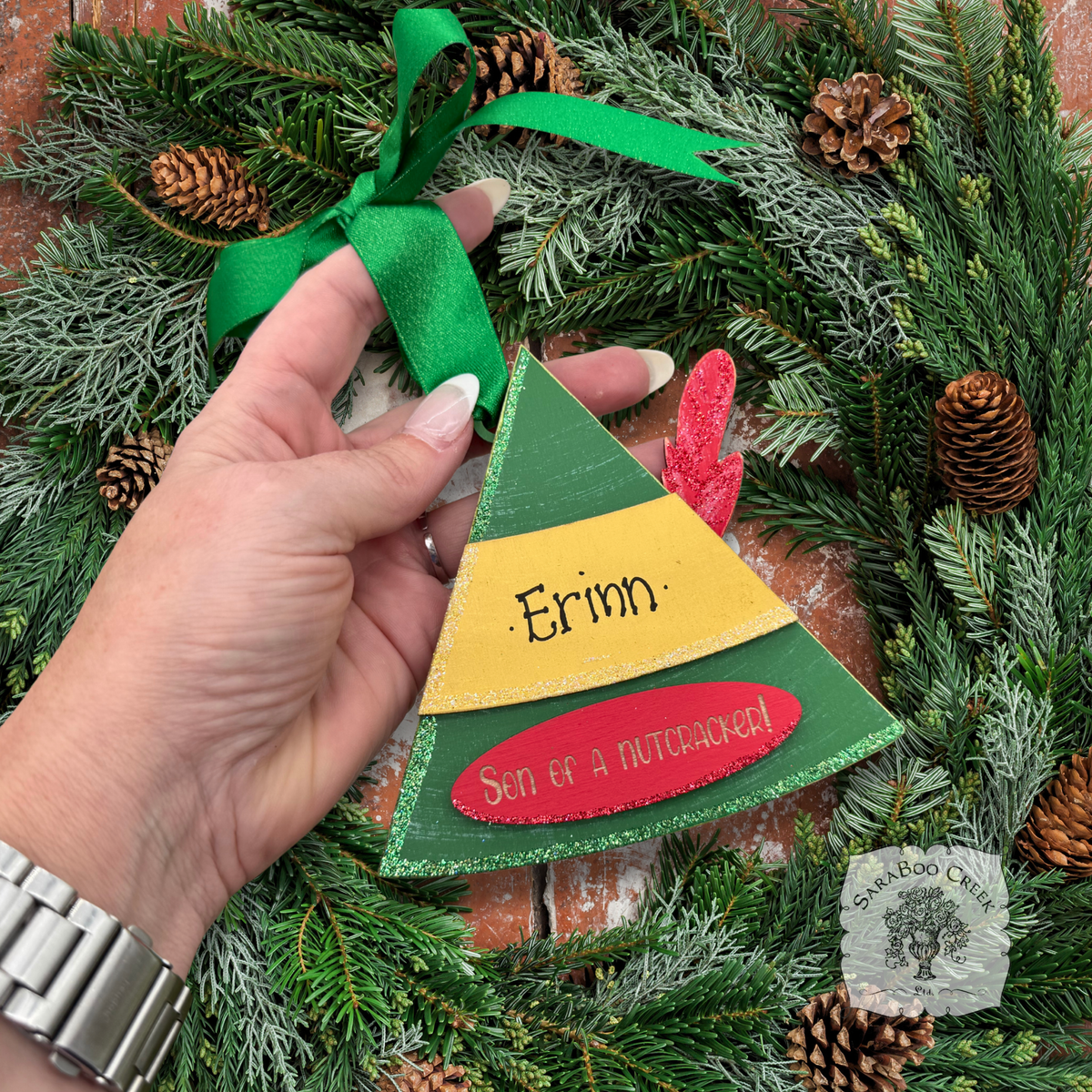 Christmas Elf Hat Ornament - Personalized Buddy the Elf Cap