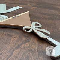 Personalized Espresso Martini Ornament with Glittery Bow & Ribbon Hanger