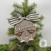 Espresso Martini Ornament w/2 or 3 Cocktails; Choose Girlfriends Friends Sisters or Cheers