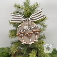 Espresso Martini Ornament w/2 or 3 Cocktails; Choose Girlfriends Friends Sisters or Cheers
