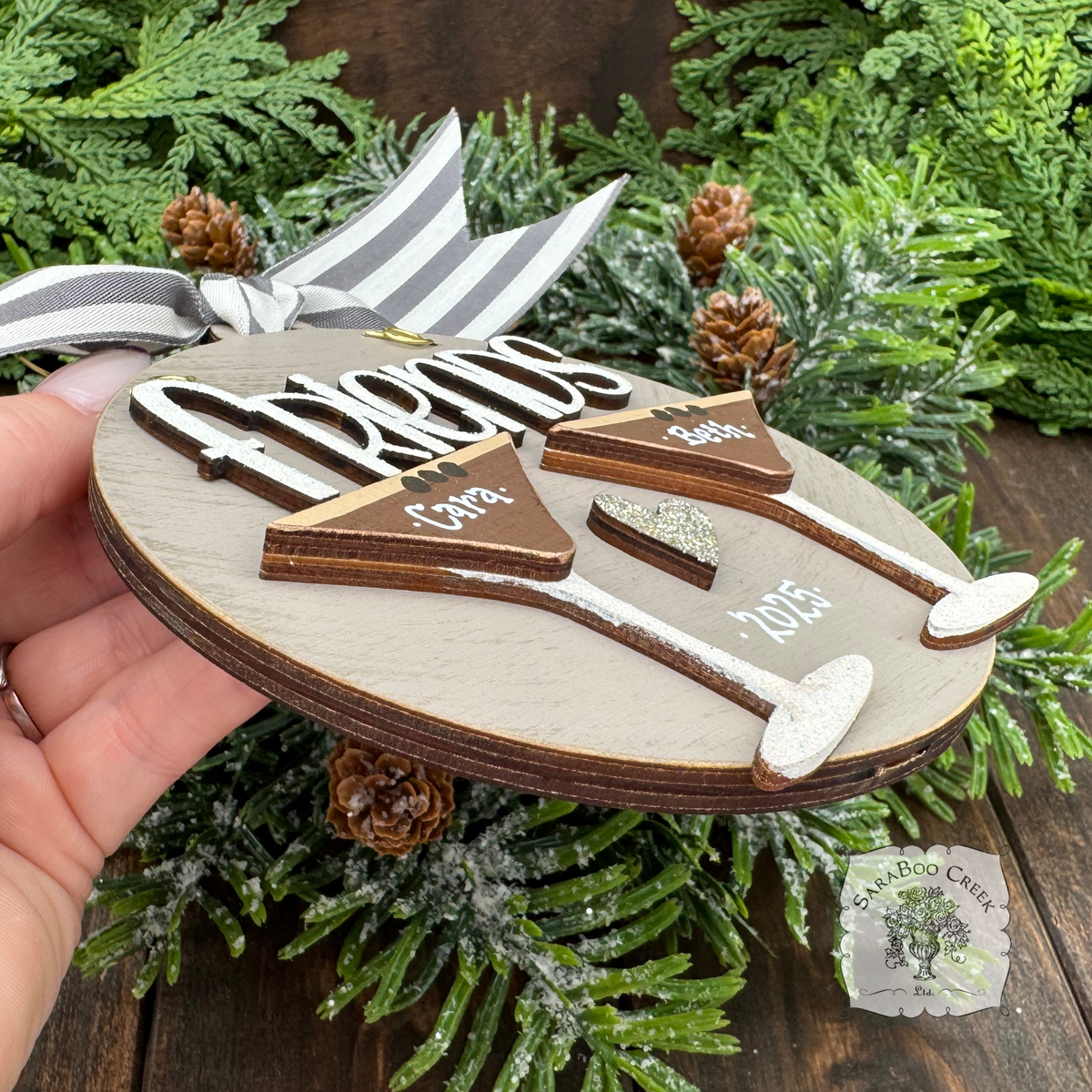 Espresso Martini Ornament w/2 or 3 Cocktails; Choose Girlfriends Friends Sisters or Cheers