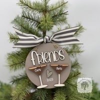 Espresso Martini Ornament w/2 or 3 Cocktails; Choose Girlfriends Friends Sisters or Cheers
