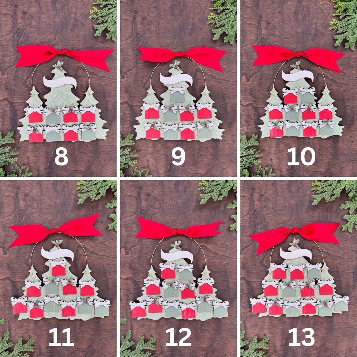 Christmas Trees Ornament with Personalized Presents for Grandparents or Family; Custom Grandkids Gift