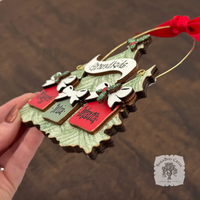 Christmas Trees Ornament with Personalized Presents for Grandparents or Family; Custom Grandkids Gift