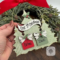 Christmas Trees Ornament with Personalized Presents for Grandparents or Family; Custom Grandkids Gift