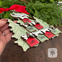 Christmas Trees Ornament with Personalized Presents for Grandparents or Family; Custom Grandkids Gift