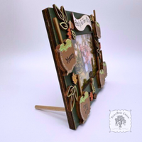 Personalized Fall Picture Frame w/ Caramel Apples & Autumn Decorations - Holds 4x6 Photo; Choice of Frame Color