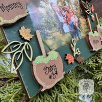Personalized Fall Picture Frame w/ Caramel Apples & Autumn Decorations - Holds 4x6 Photo; Choice of Frame Color