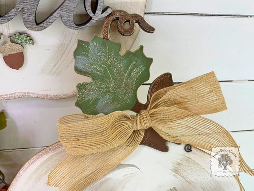 Layered White Pumpkin with Hello, Fall or Custom Rustic Word