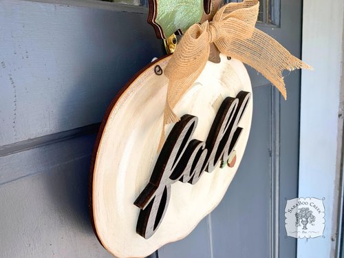 Layered White Pumpkin with Hello, Fall or Custom Rustic Word