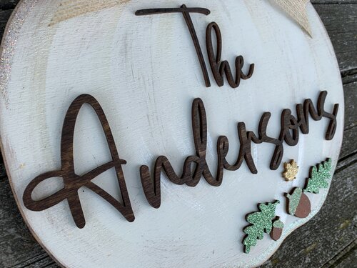 Custom White Pumpkin With Last Name