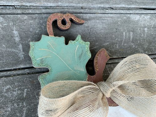 Custom White Pumpkin With Last Name