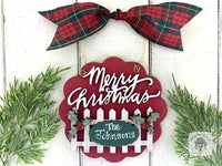 Merry Christmas Ornament w/ Fence